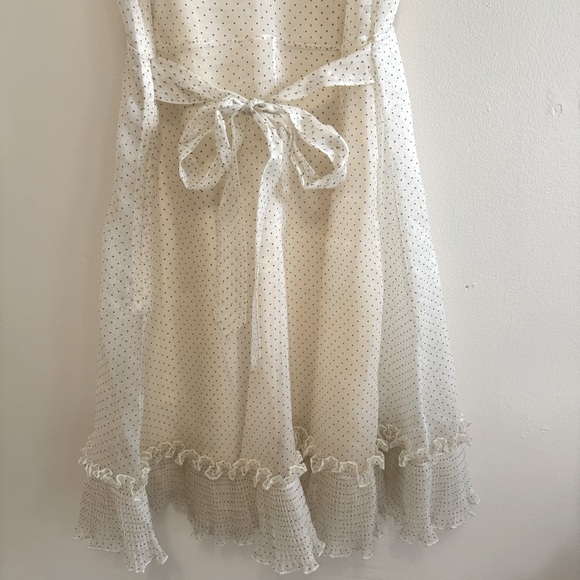 Vintage Betsey Johnson Polka Dot Henley Ruffle Dress - Picture 7 of 16